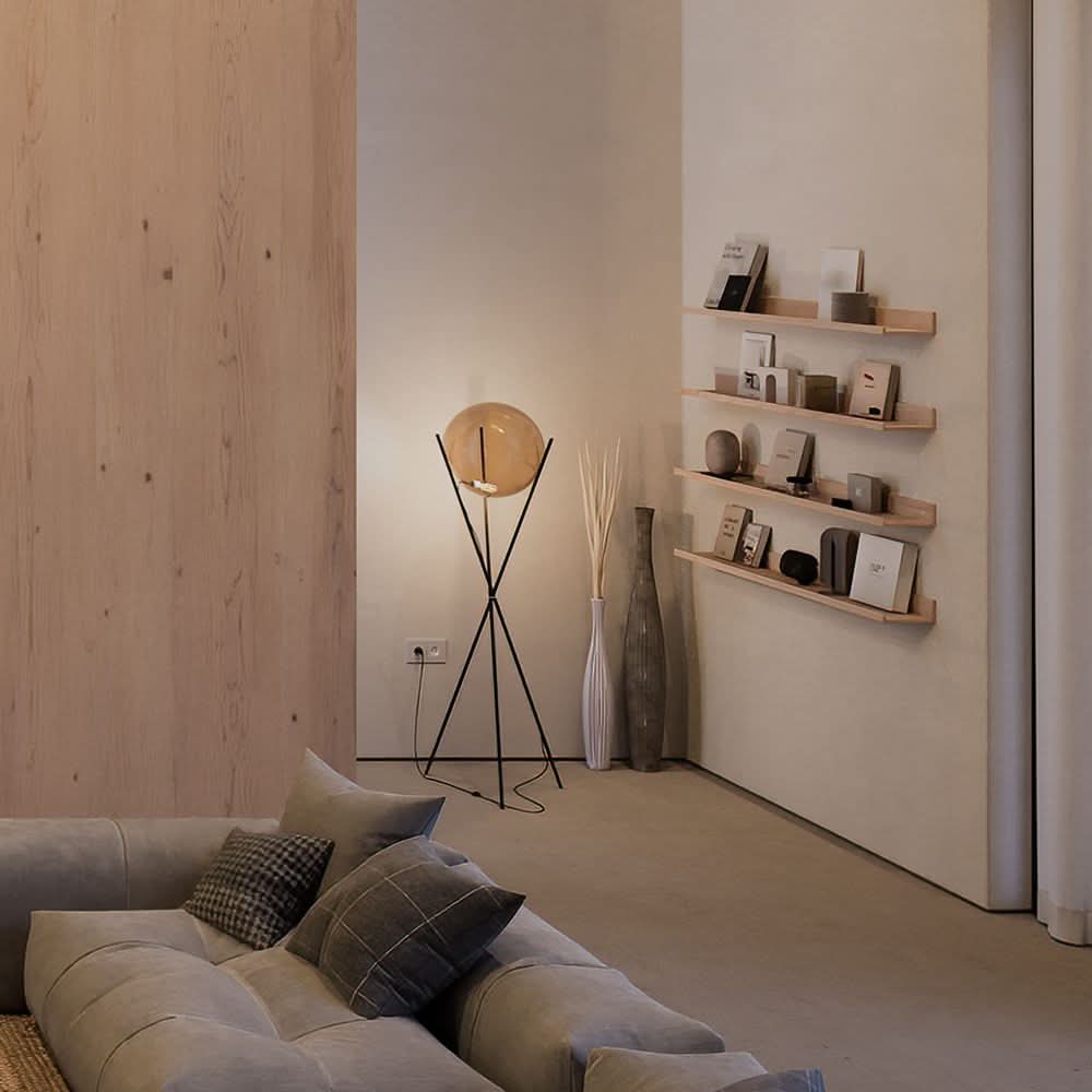 s.luce Orb Axis glass globe floor lamp tripod 160cm