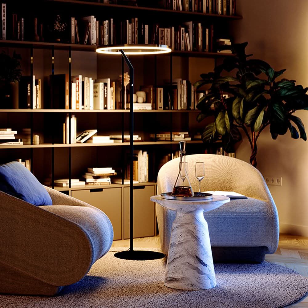 s.luce Ring LED floor lamp Ø 60cm with touch dimmer