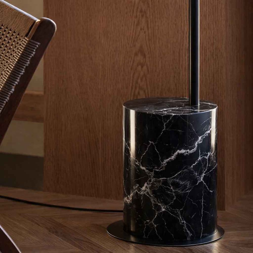 s.luce Ball design arc lamp with modern marble base