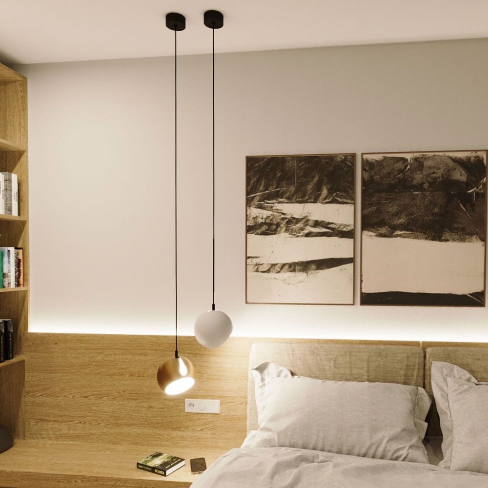 s.luce Ball metal pendant lamp with rotatable, interchangeable shade
