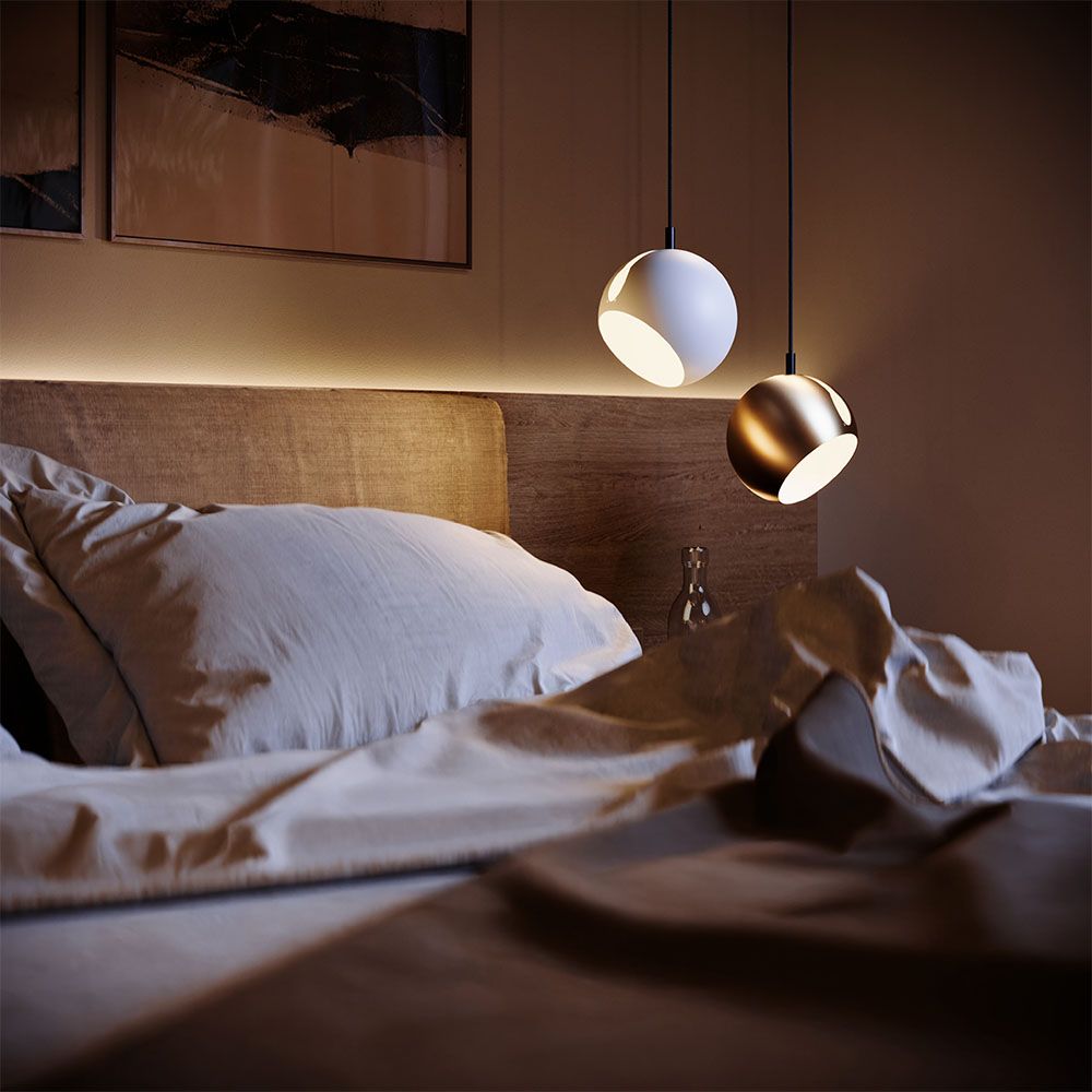 s.luce Ball metal pendant lamp with rotatable, interchangeable shade