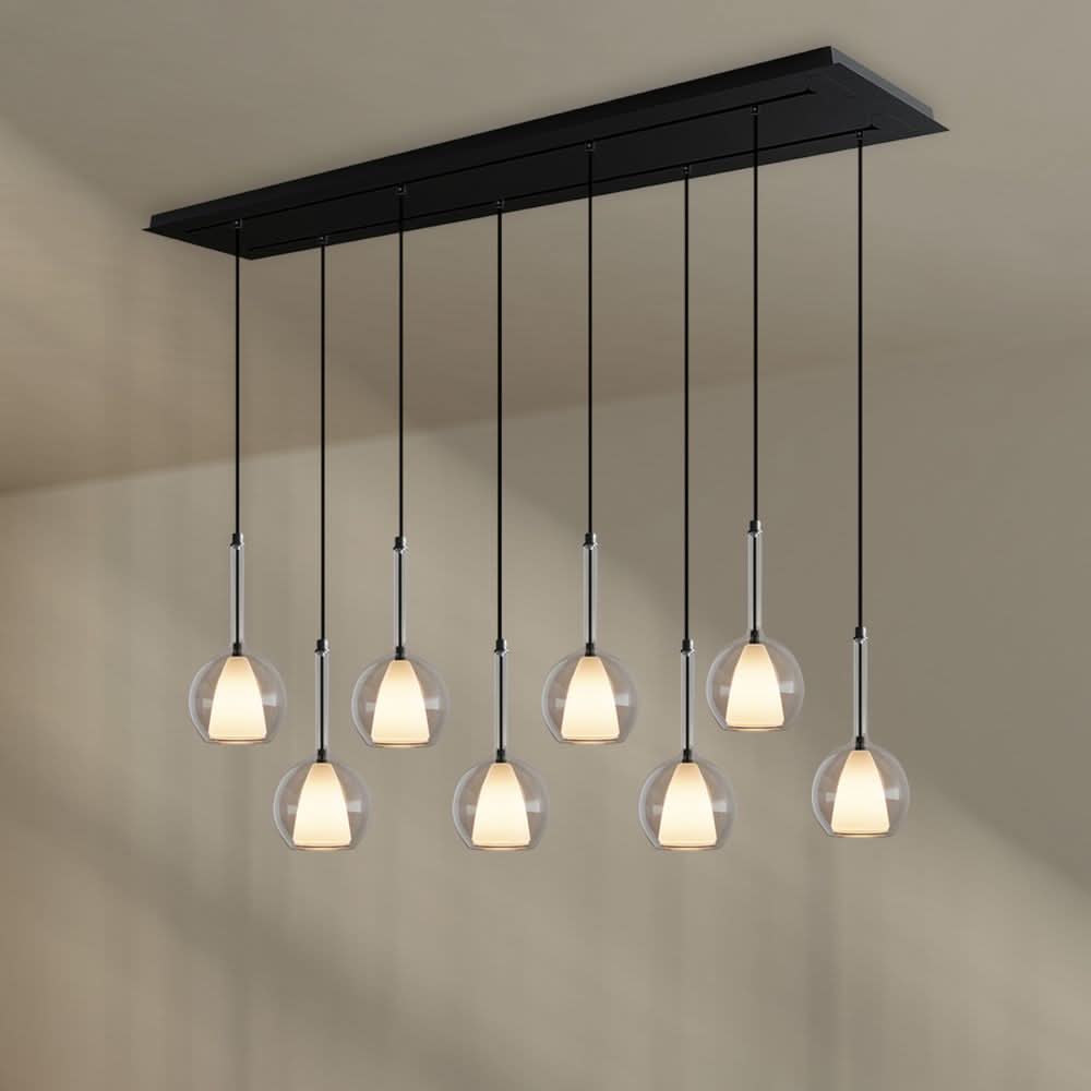 s.luce Belluna dining table pendant light 8-light 160cm 2-row