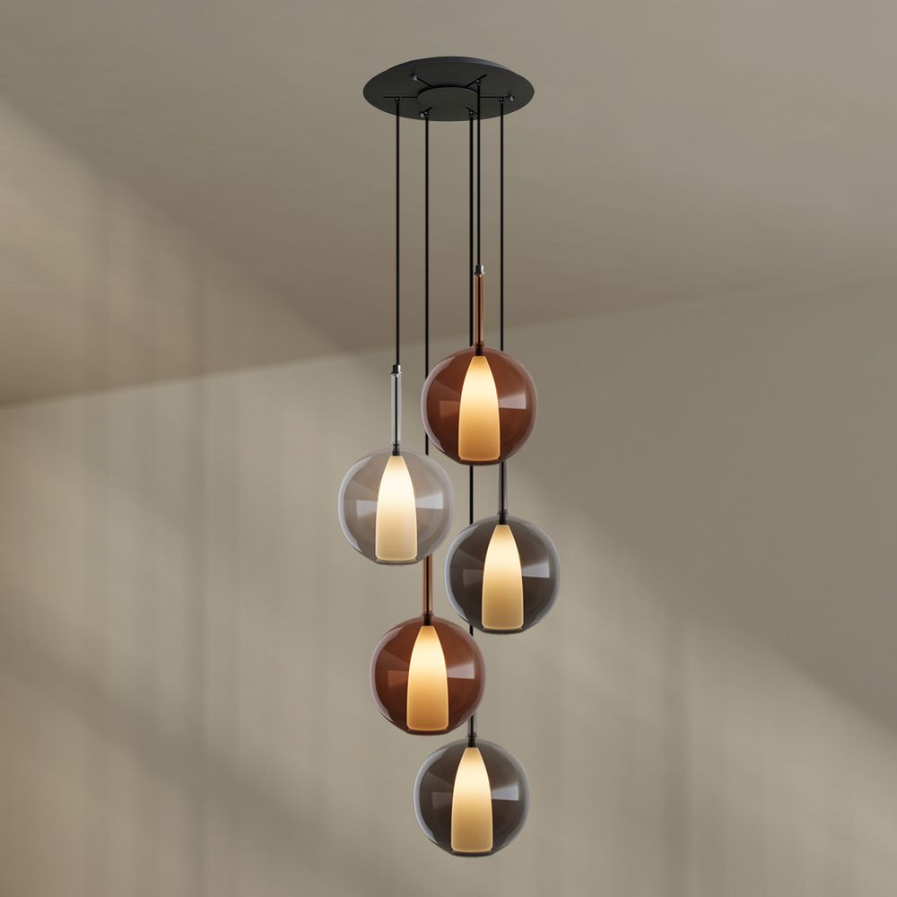 s.luce Belluna gallery light 5-flame Ø 60cm canopy