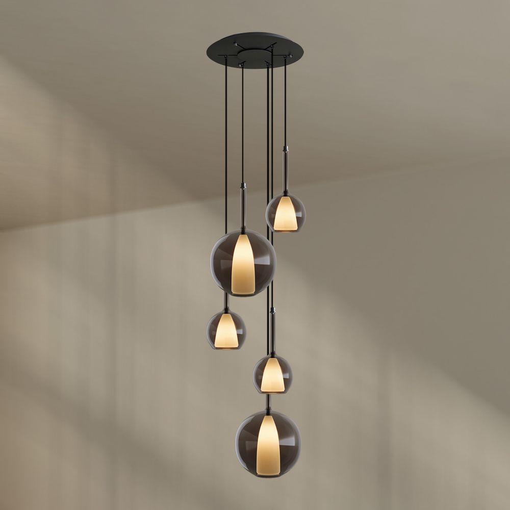 s.luce Belluna gallery light 5-flame Ø 60cm canopy