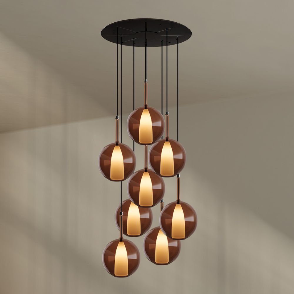 s.luce Belluna gallery light 8-flame Ø 80cm canopy