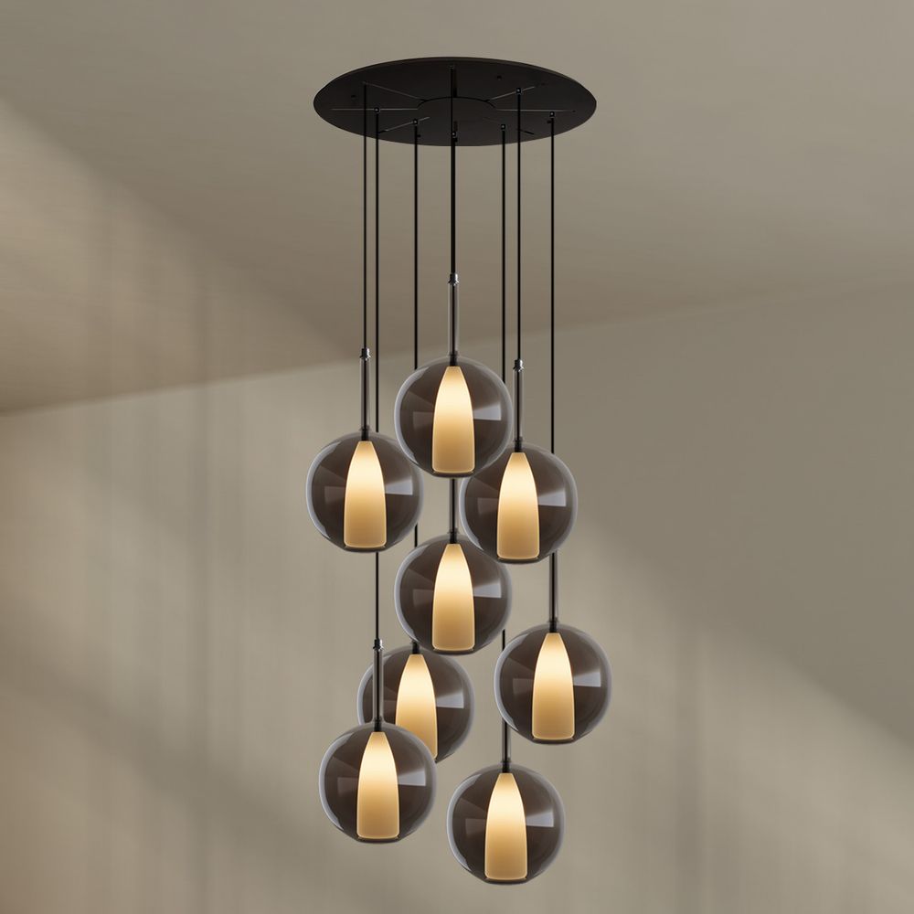 s.luce Belluna gallery light 8-flame Ø 80cm canopy