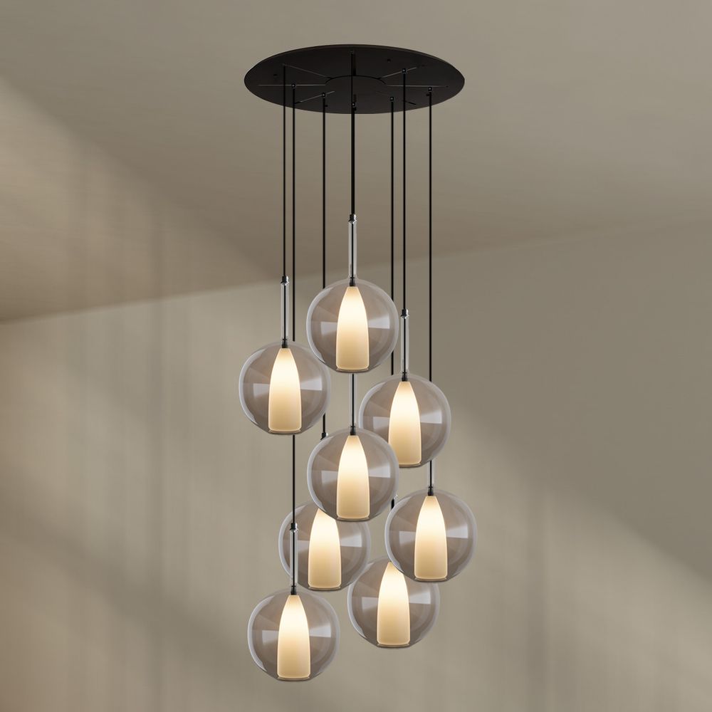 s.luce Belluna gallery light 8-flame Ø 80cm canopy