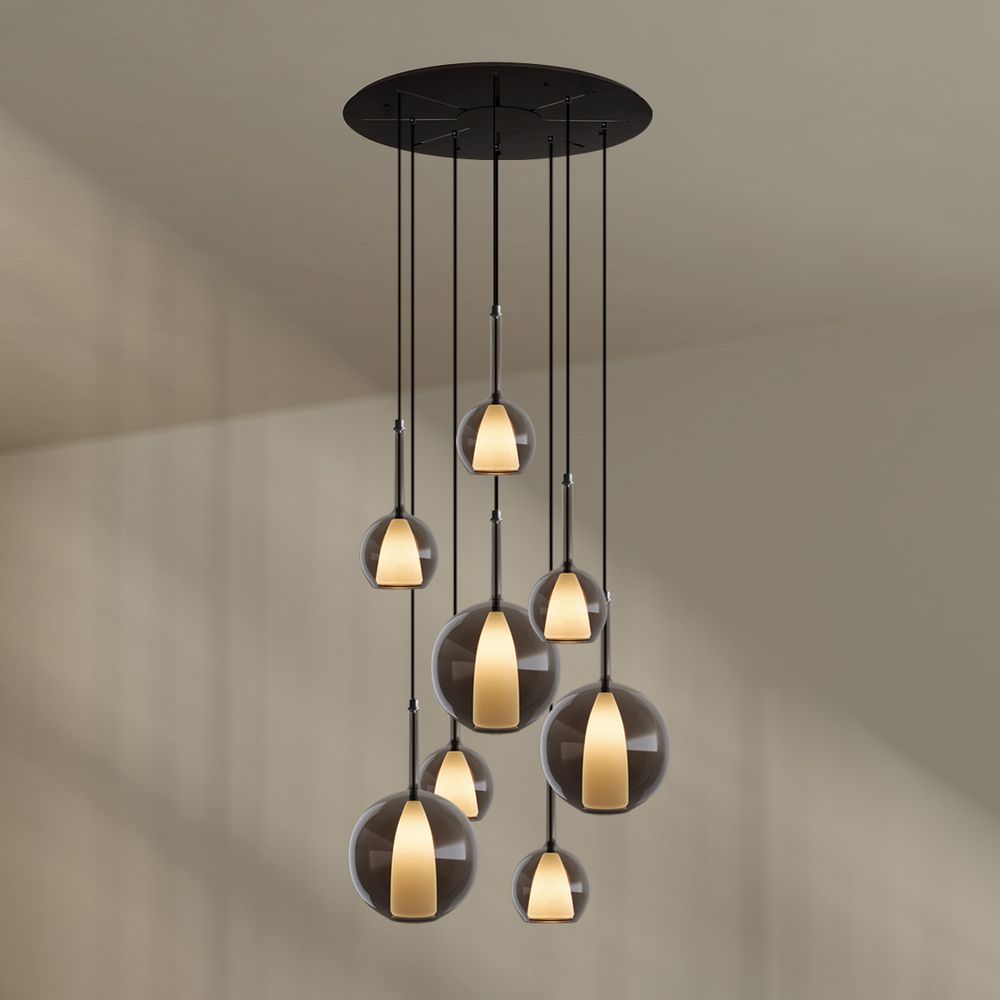 s.luce Belluna gallery light 8-flame Ø 80cm canopy
