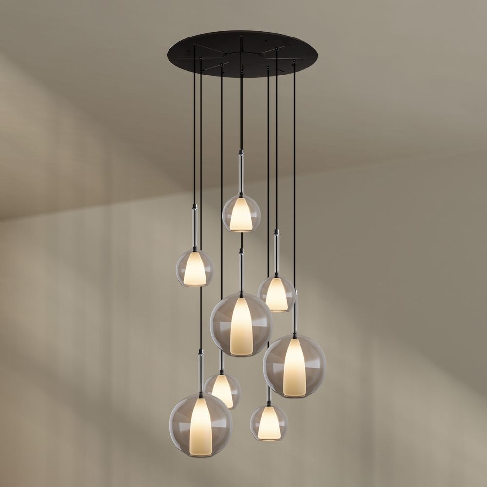 s.luce Belluna gallery light 8-flame Ø 80cm canopy