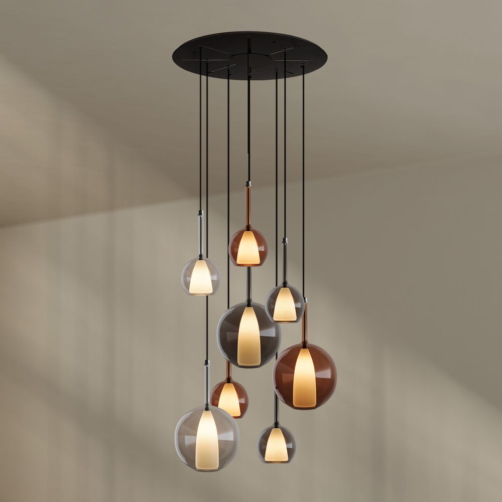 s.luce Belluna gallery light 8-flame Ø 80cm canopy