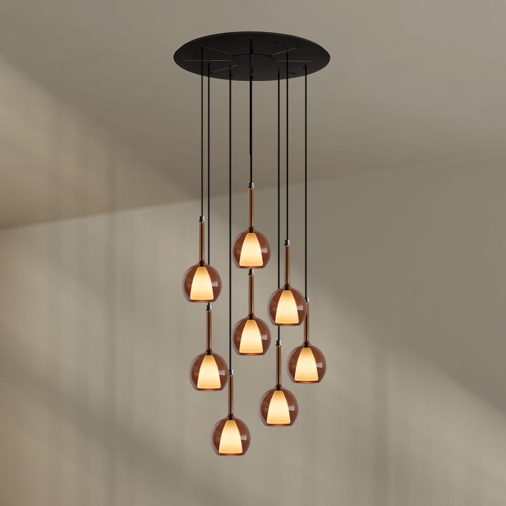 s.luce Belluna gallery light 8-flame Ø 80cm canopy