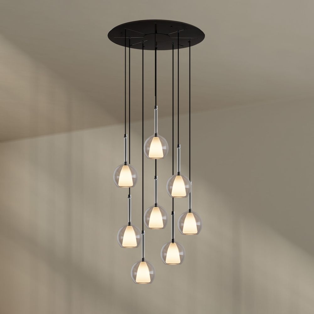 s.luce Belluna gallery light 8-flame Ø 80cm canopy