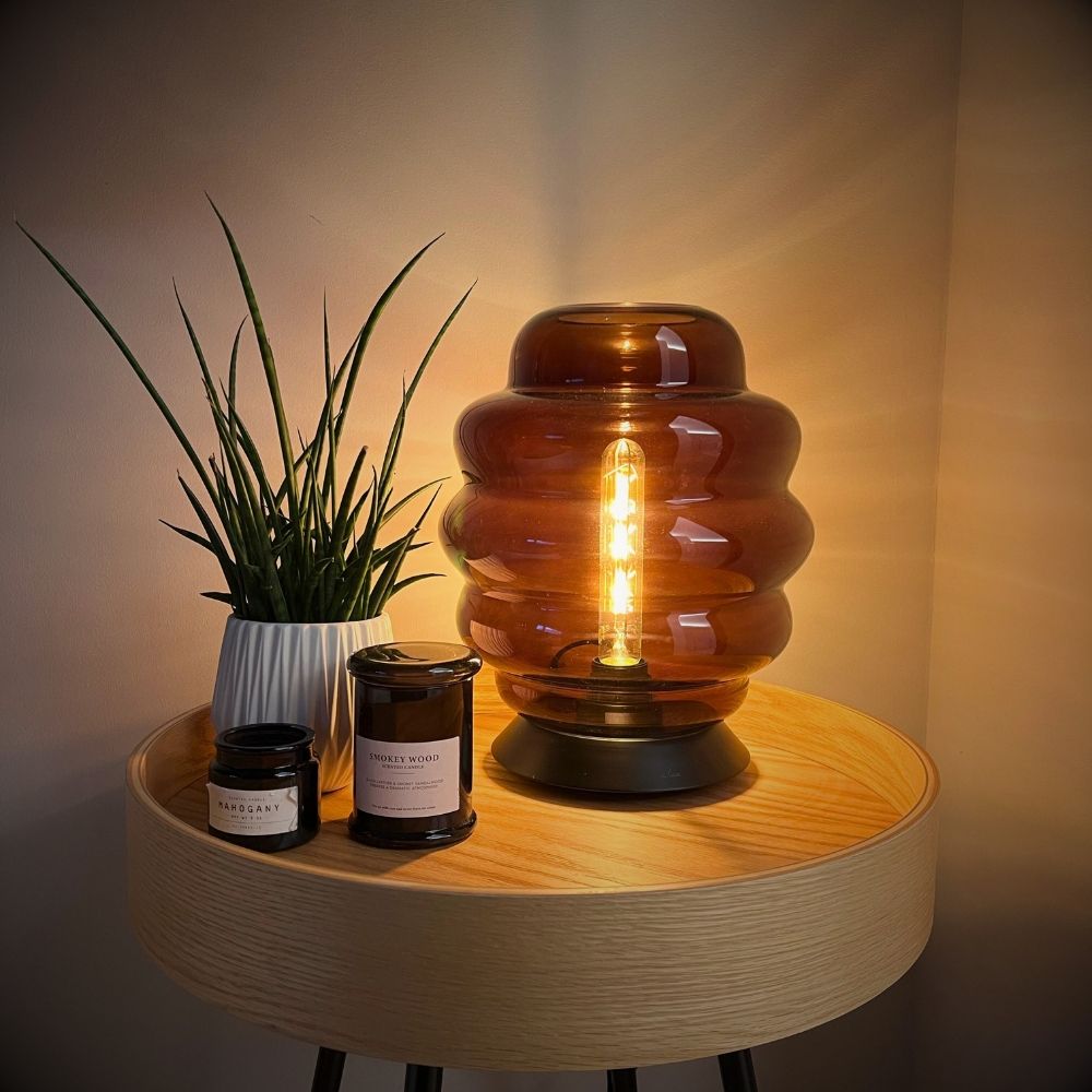 s.luce Echos glass table lamp E27 with switch