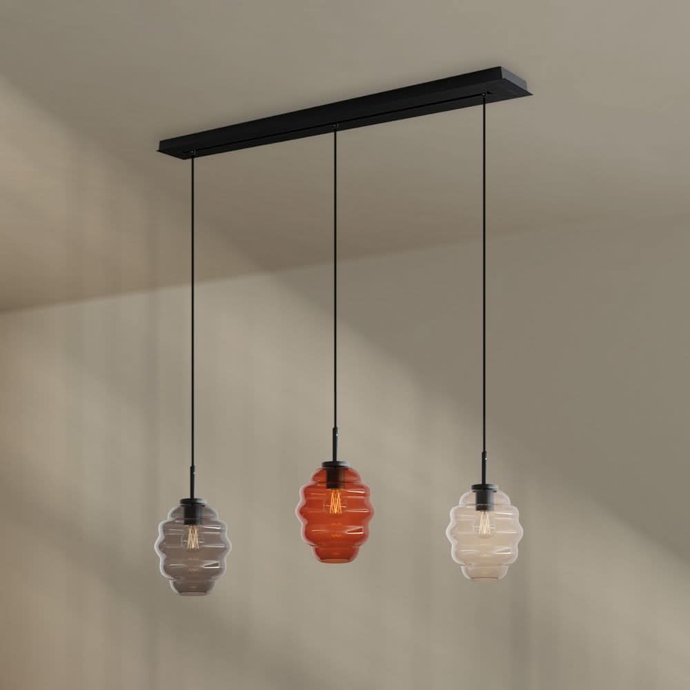 s.luce Echos dining table hanging lamp 3-light 120cm Ø 18cm