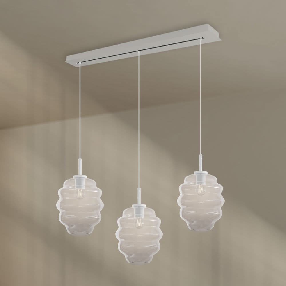 s.luce Echos dining room pendant lamp 3-light 120cm Ø 25cm