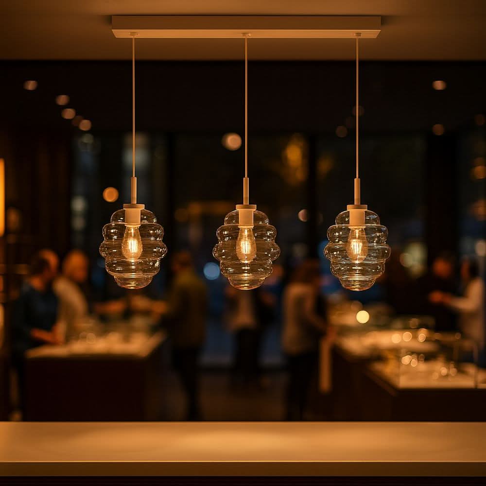 s.luce Echos dining table lamp 3-light 120cm Ø 18/25cm