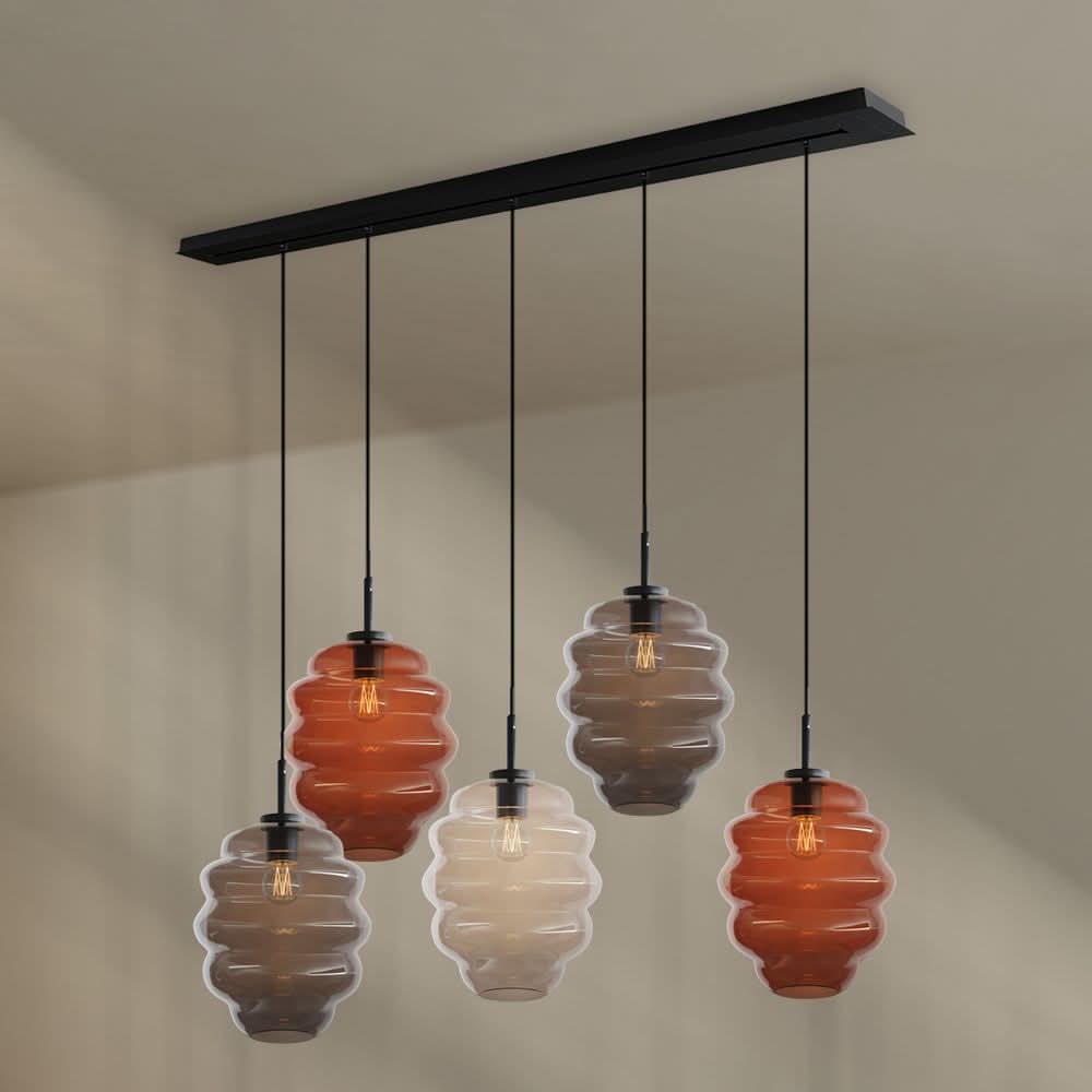 s.luce Echos dining table lamp 5-flame 160cm canopy Ø 25cm