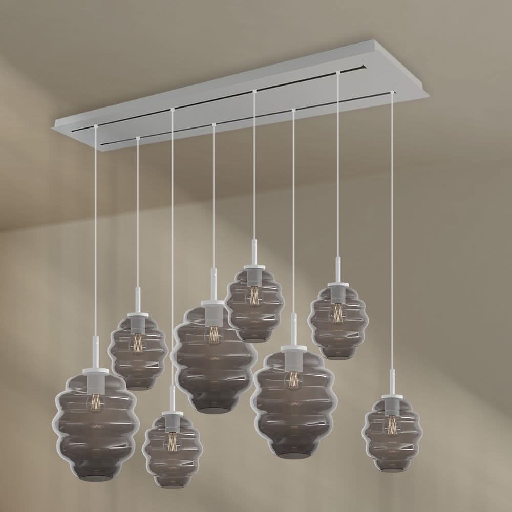 s.luce Echos dining table lamp 8-light 160cm 2-row Ø 18/25cm