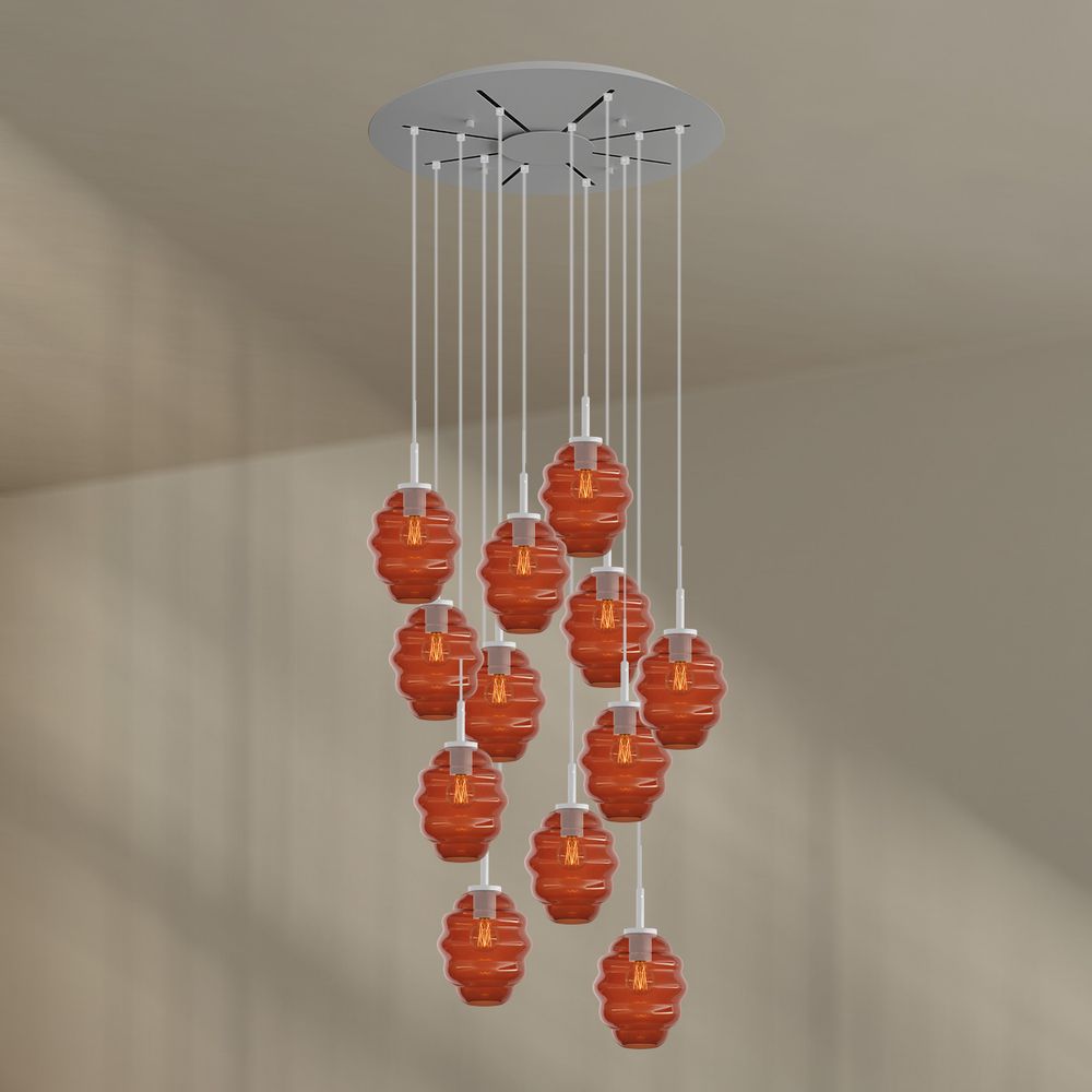 s.luce Echos gallery light 12-flame Ø 80cm canopy Ø 18cm