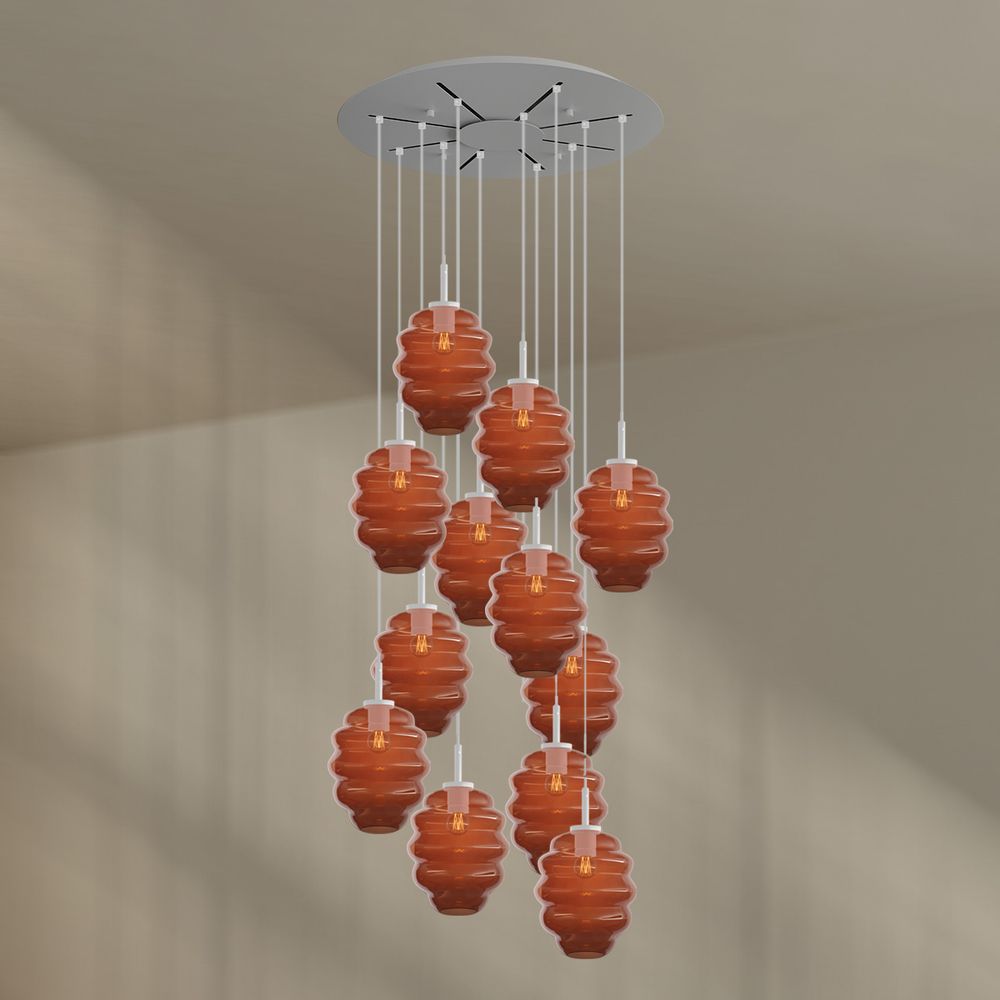 s.luce Echos gallery light 12-flame Ø 80cm canopy, Ø 25cm