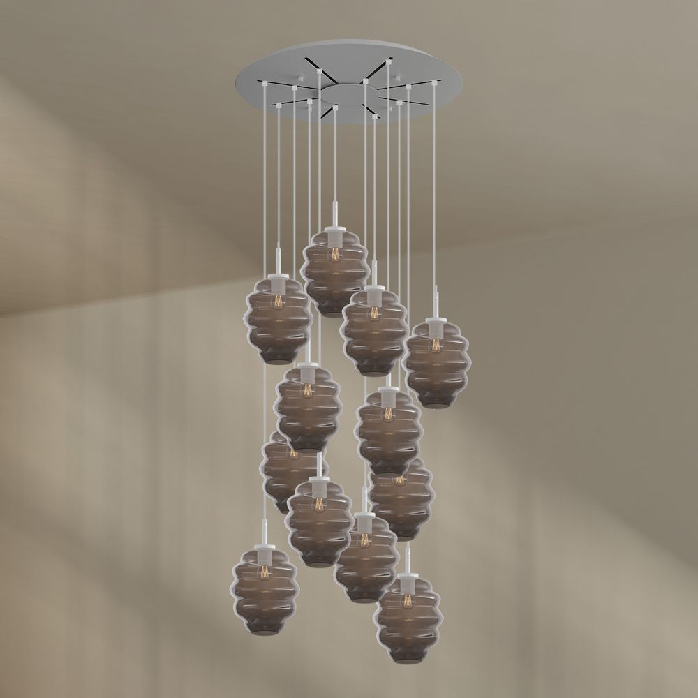 s.luce Echos gallery light 12-flame Ø 80cm canopy, Ø 25cm