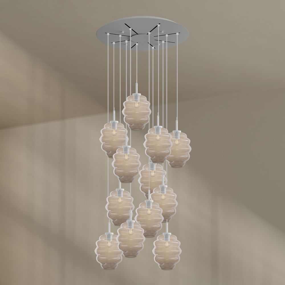 s.luce Echos gallery light 12-flame Ø 80cm canopy, Ø 25cm