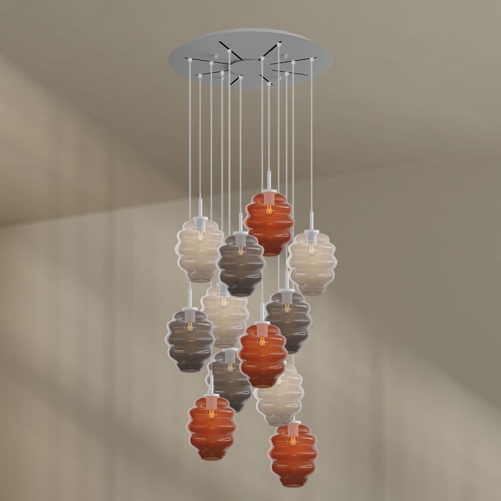 s.luce Echos gallery light 12-flame Ø 80cm canopy, Ø 25cm