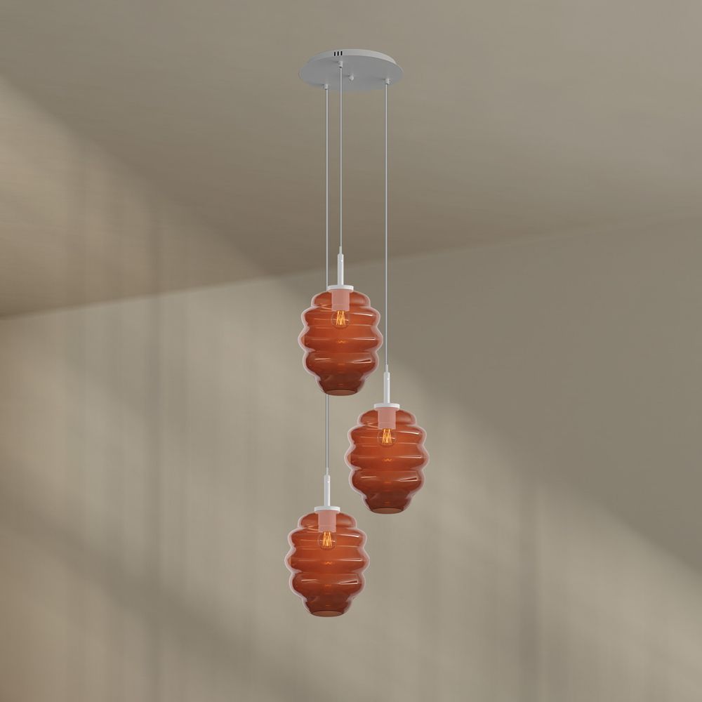 s.luce Echos gallery light 3-light Ø 40cm canopy glass: Ø 25cm