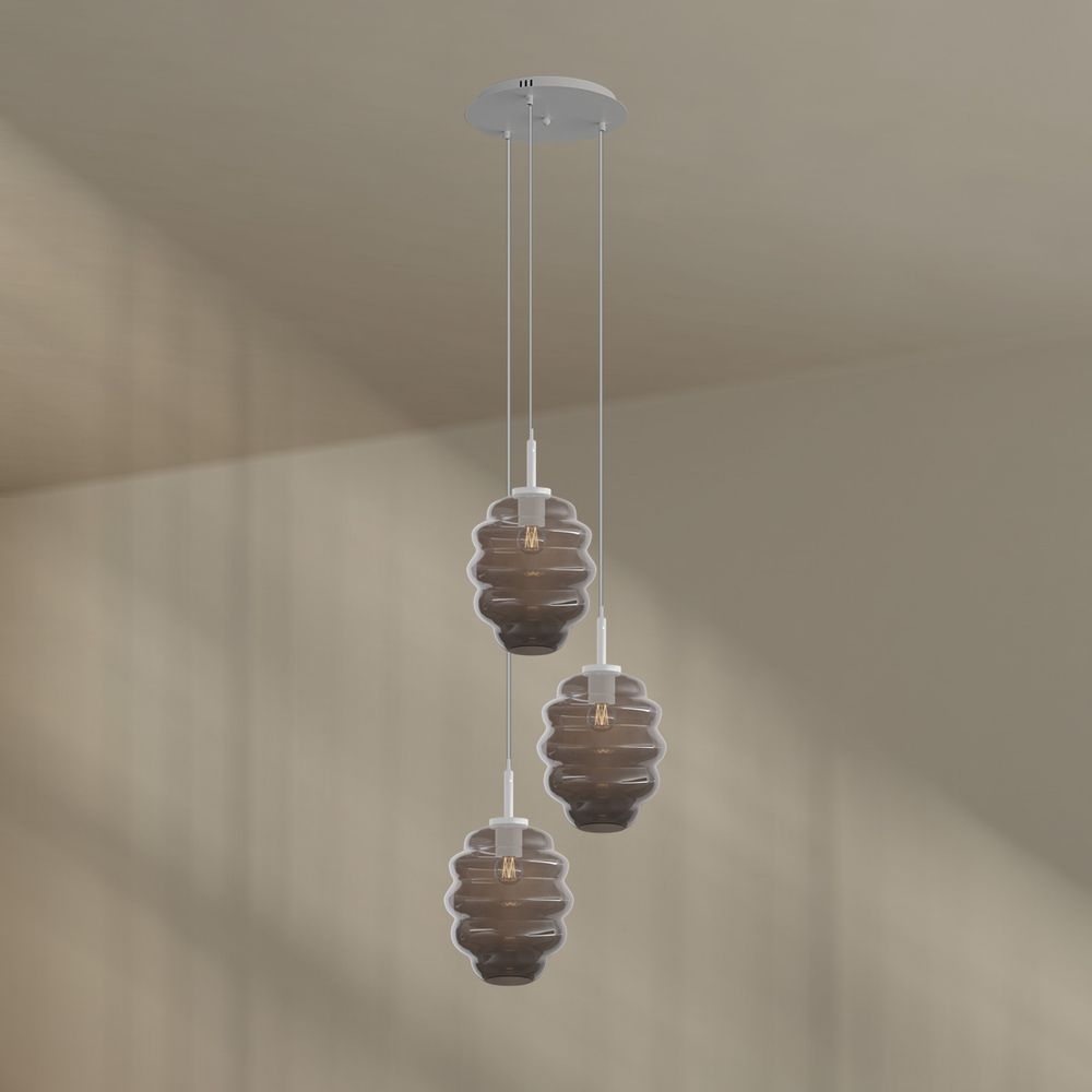 s.luce Echos gallery light 3-light Ø 40cm canopy glass: Ø 25cm