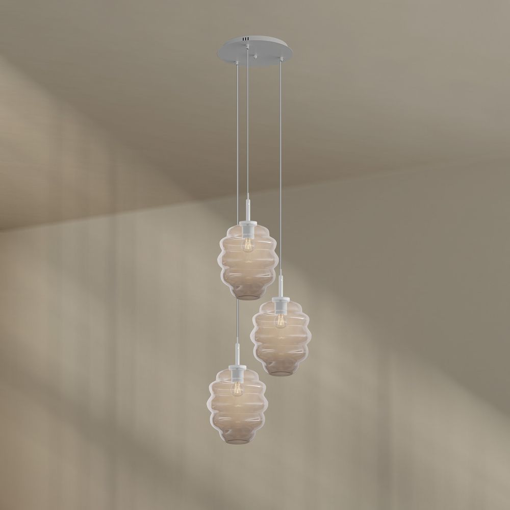 s.luce Echos gallery light 3-light Ø 40cm canopy glass: Ø 25cm