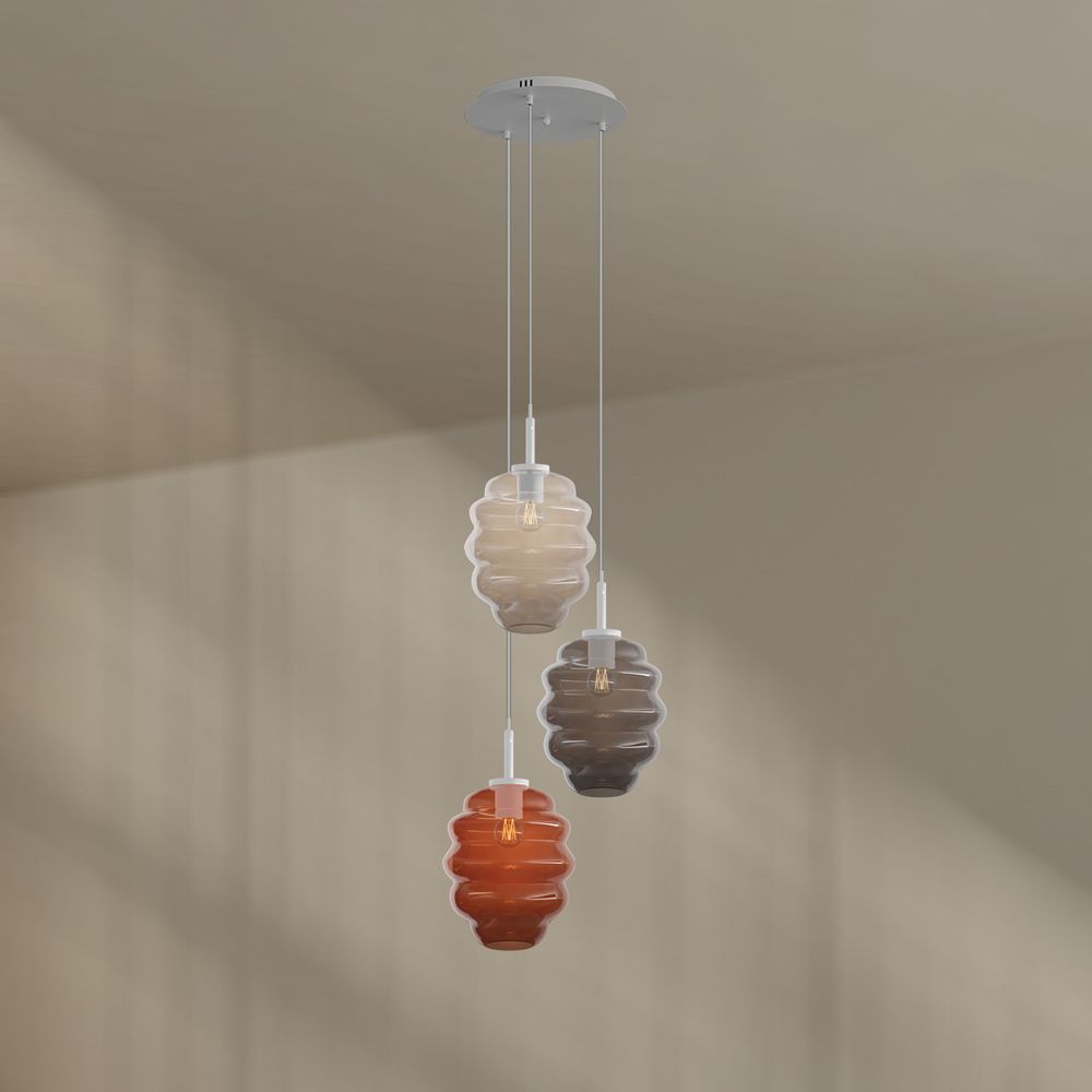 s.luce Echos gallery light 3-light Ø 40cm canopy glass: Ø 25cm