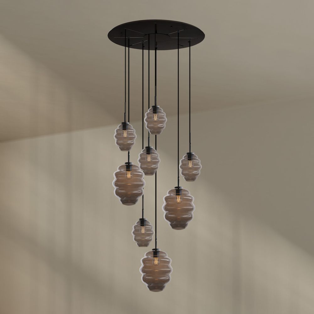 s.luce Echos gallery light 8-flame Ø 80cm canopy Ø 18/25cm