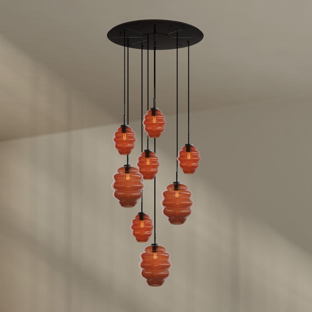 s.luce Echos gallery light 8-flame Ø 80cm canopy Ø 18/25cm