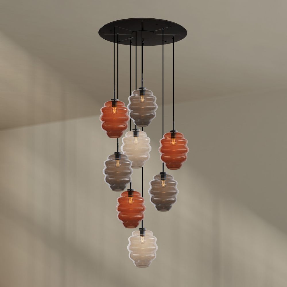 s.luce Echos gallery light 8-flame Ø 80cm canopy Ø 25cm