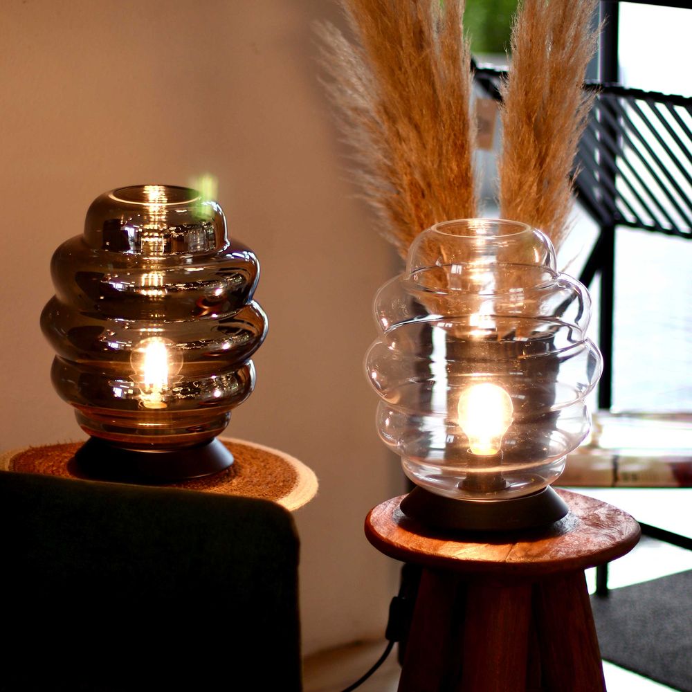 s.luce Echos glass table lamp E27 with switch