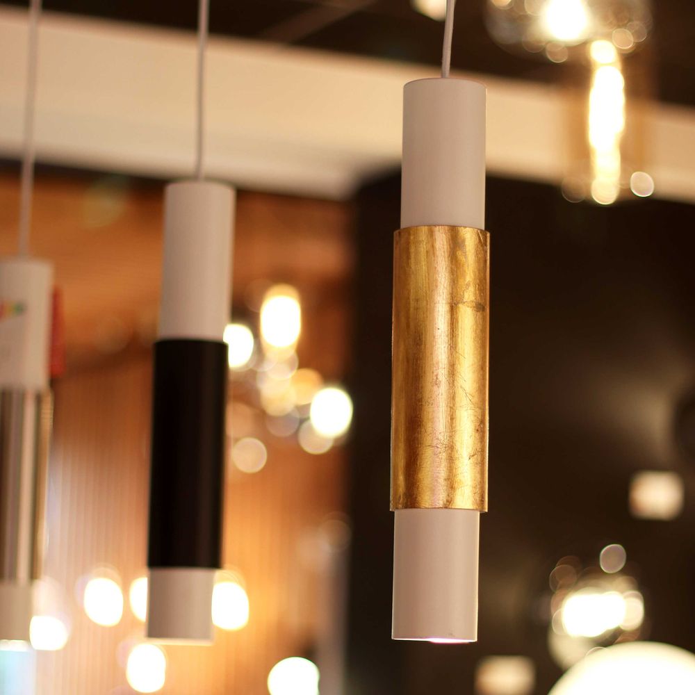 s.luce hanging lamp Crutch with decorative cylinder