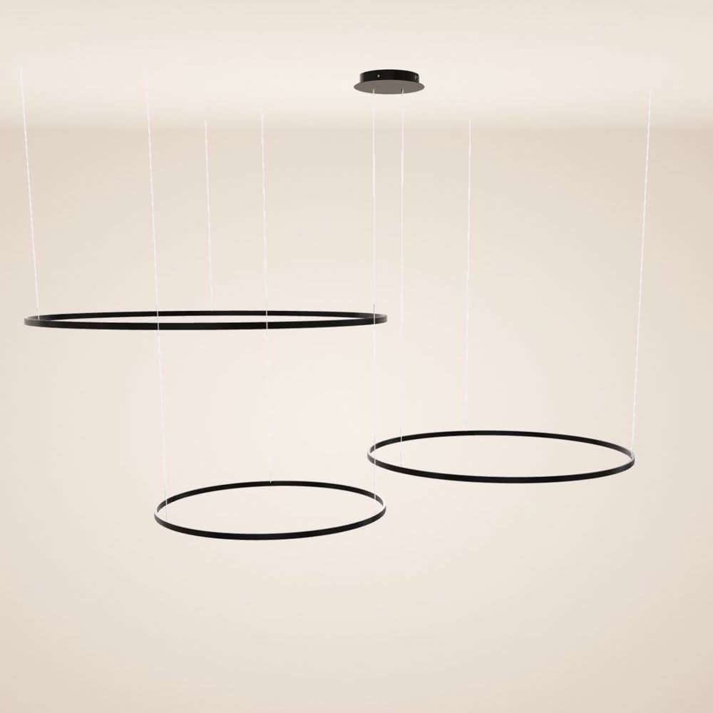 s.luce LED ring pendant light 3-light eccentric