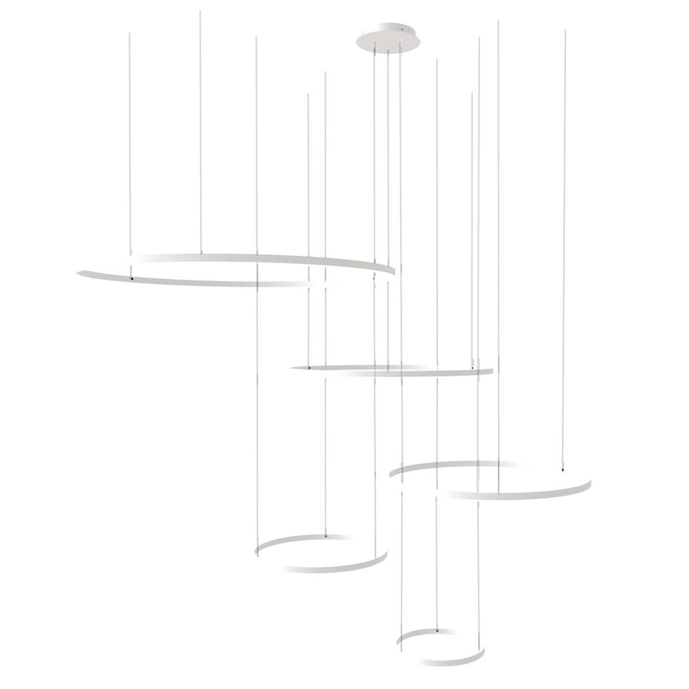 s.luce LED ring pendant lamp 5-flame eccentric