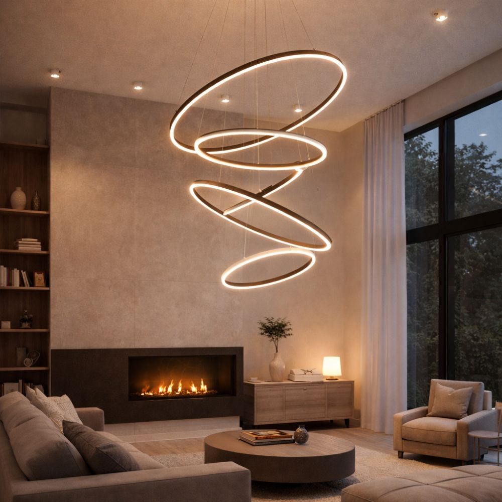 s.luce LED ring pendant light 5-flame centric