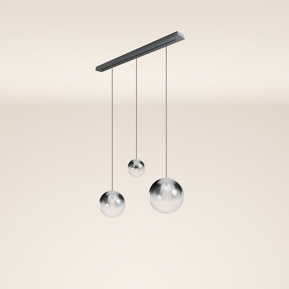 s.luce Orb dining table hanging lamp 3-light 120cm Ø 20/30/40