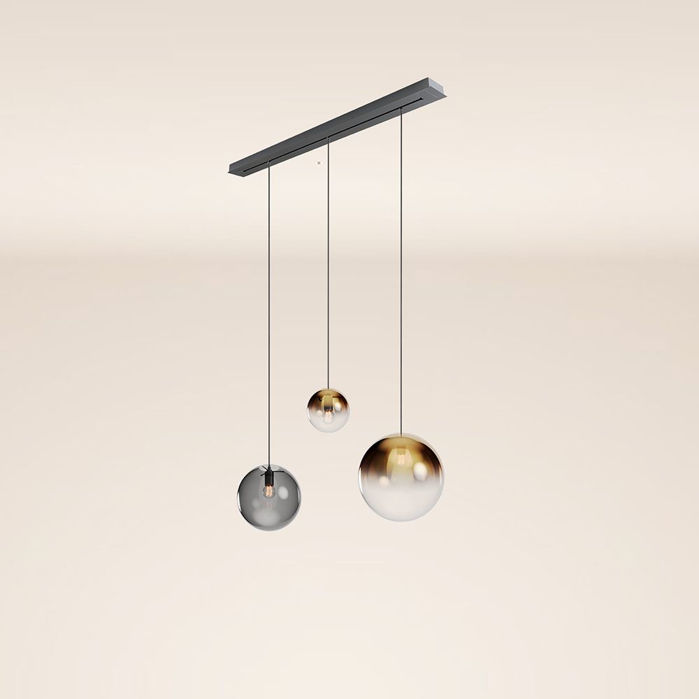 s.luce Orb dining table hanging lamp 3-light 120cm Ø 20/30/40