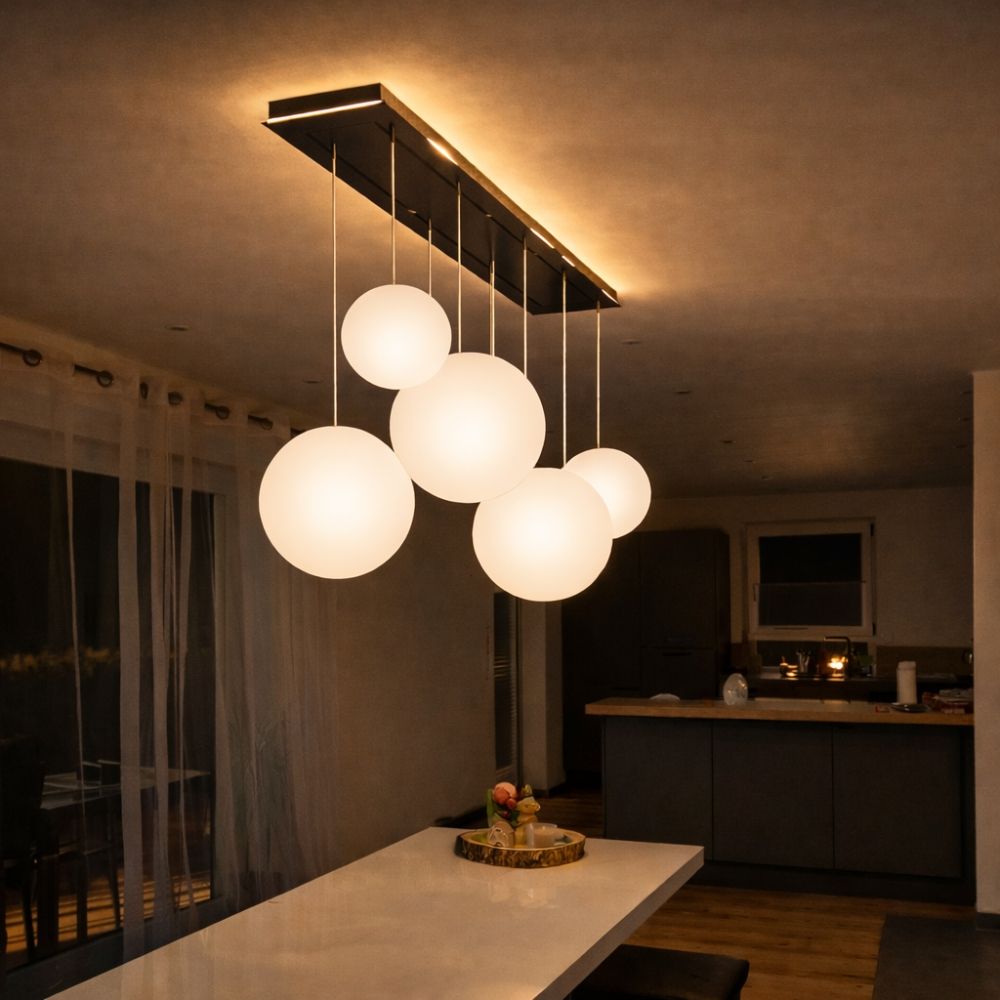 s.luce Orb dining table pendant lamp 5-light 160cm