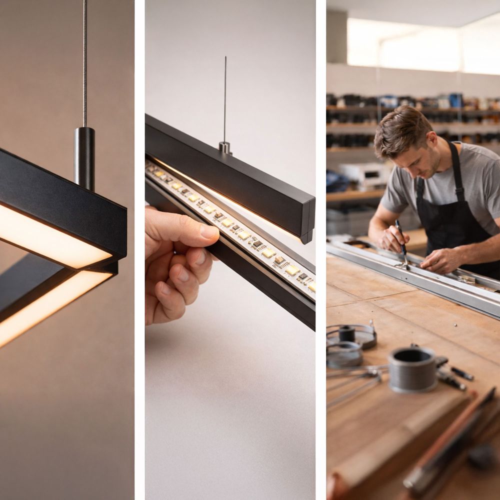 s.luce LED linear luminaire Office pendant lamp XL made to measure 4000K