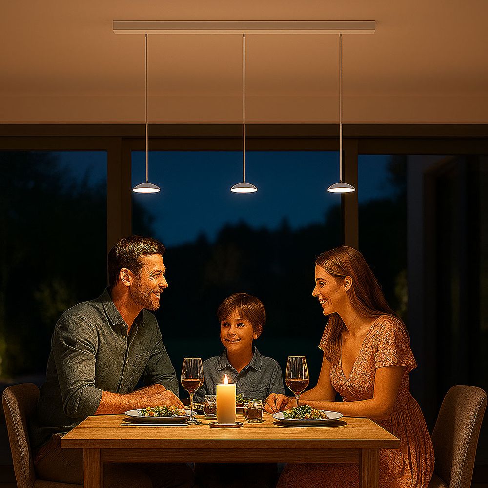 s.luce Santa Air LED dining room pendant light 3-light 120cm