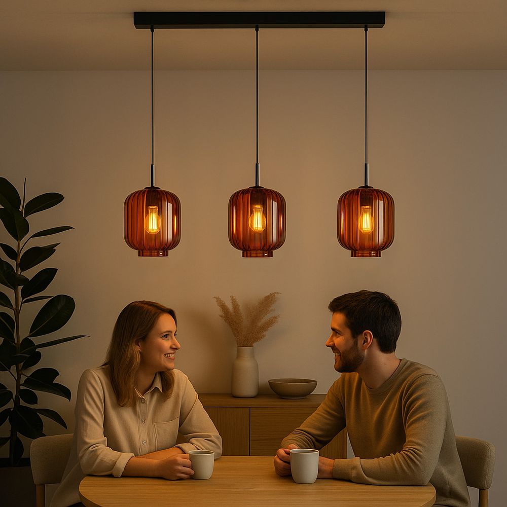 s.luce Velo dining table lamp 3-light canopy 120cm Ø 20cm