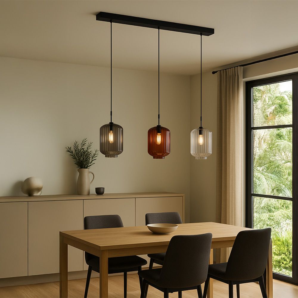 s.luce Velo dining table lamp 3-light canopy 120cm Ø 25cm