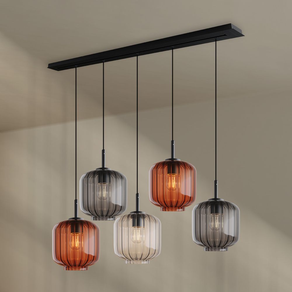 s.luce Velo dining table lamp 5-flame 160cm canopy Ø 20cm