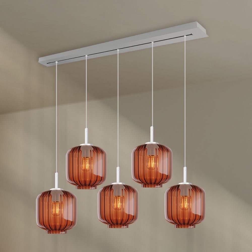 s.luce Velo dining table lamp 5-flame 160cm canopy Ø 20cm