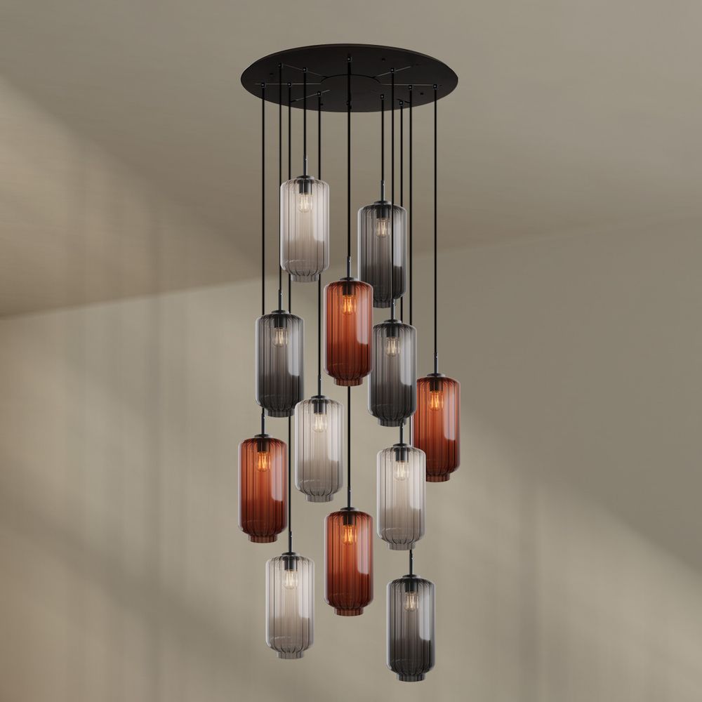 s.luce Velo gallery light 12-flame Ø 80cm canopy Ø 18cm