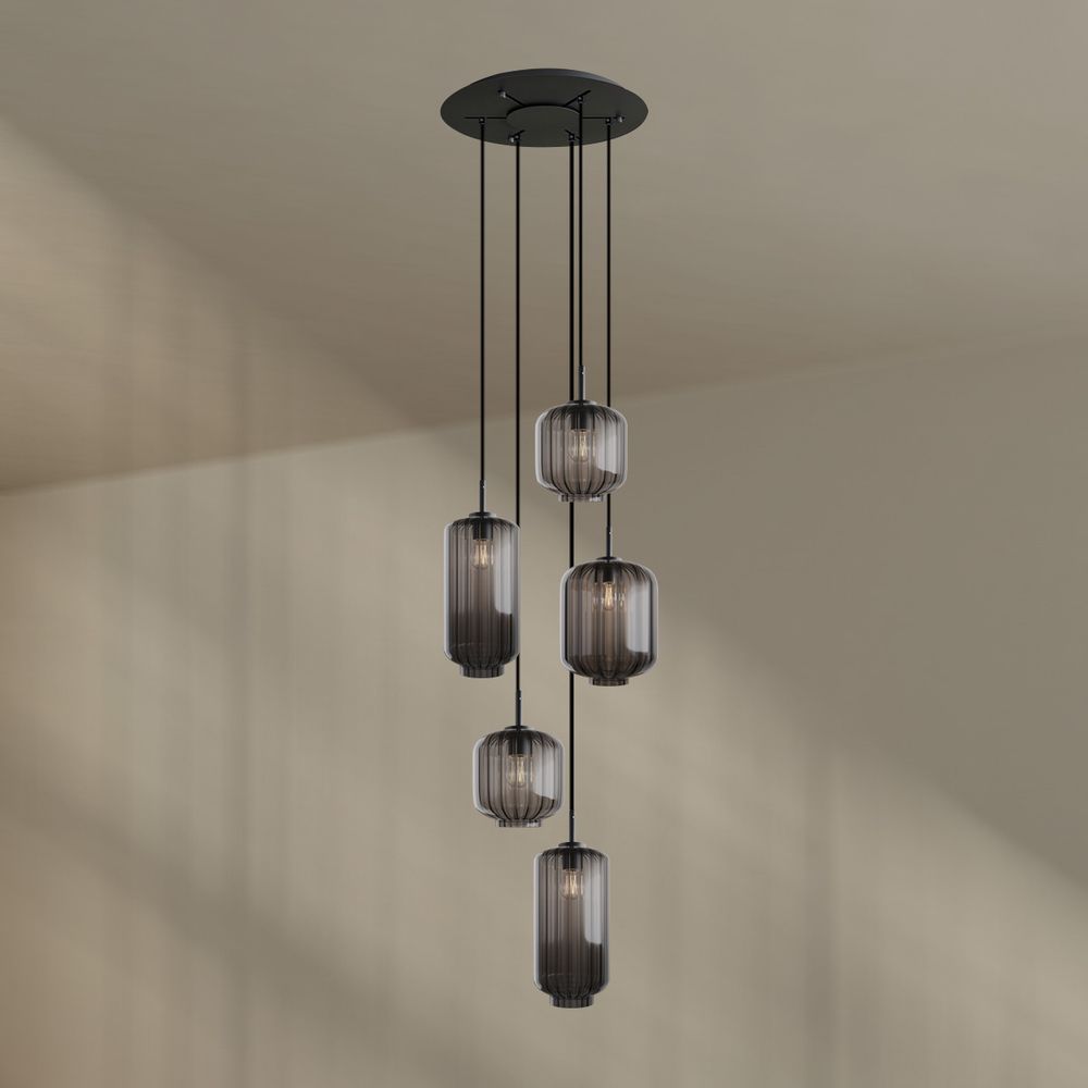 s.luce Velo gallery lamp 5-flame Ø 60cm canopy Ø 18/20/25cm